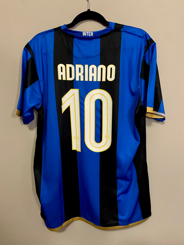 Adriano Inter Milan Nike Soccer Jersey Shirt 08/09 Size S w/Serie A Patch