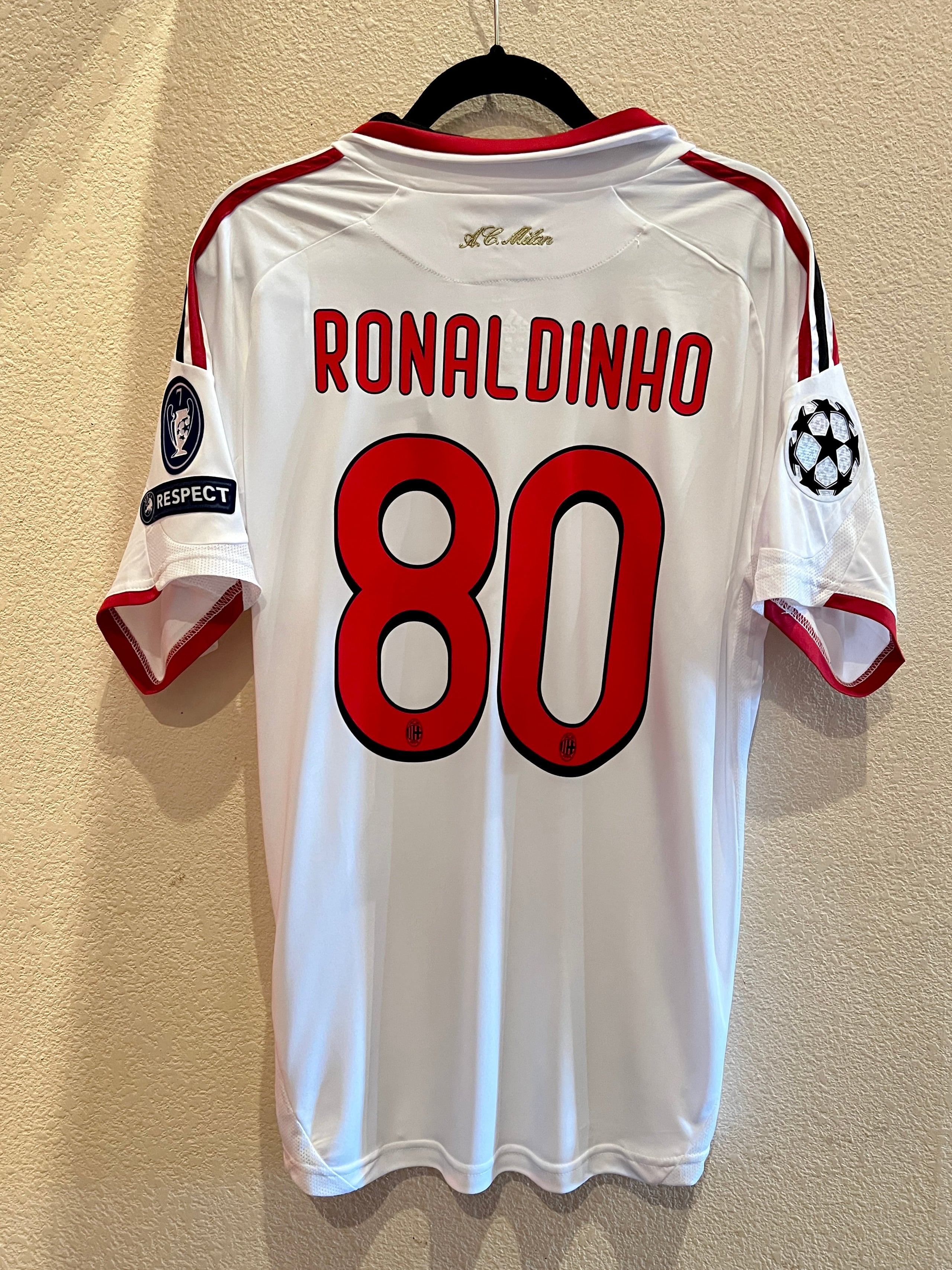 AC Milan 2009/2010 Ronaldinho away UCL jersey | 210VintageSoccerJerseys